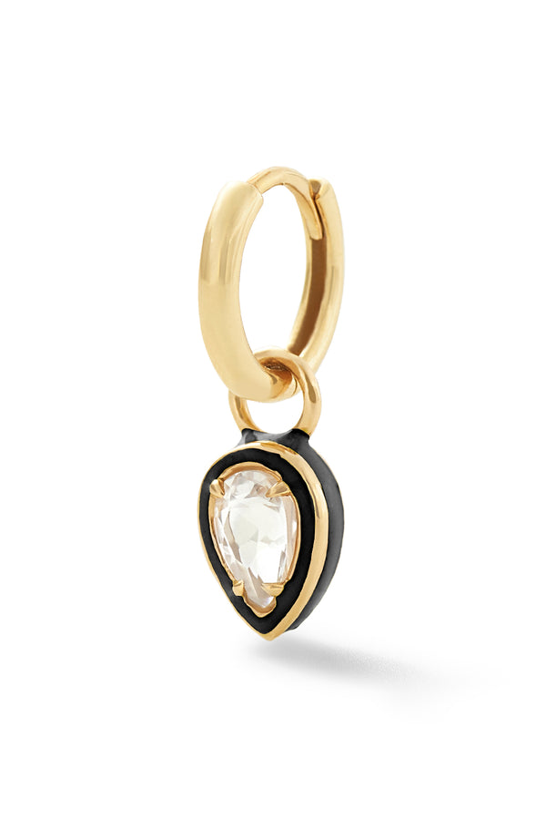 alison lou Pear Cocktail Huggie - White Topaz