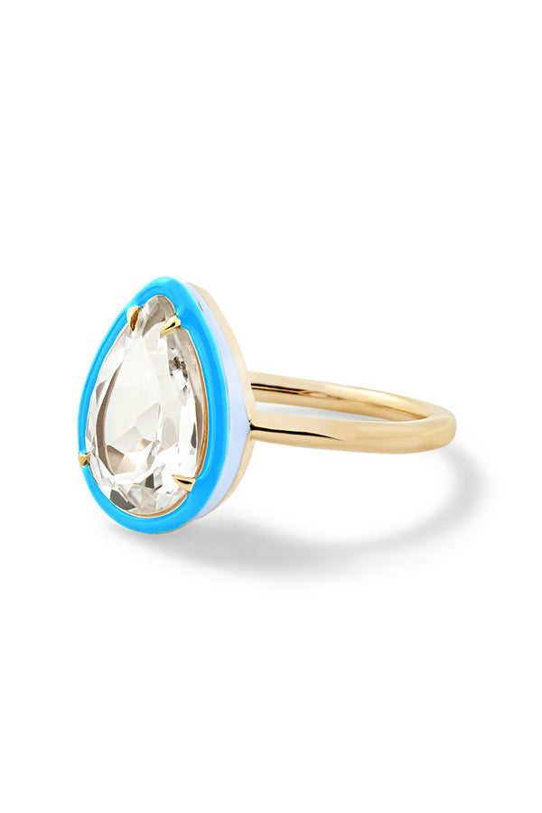 Alison Lou Pear Cocktail Ring - White Topaz