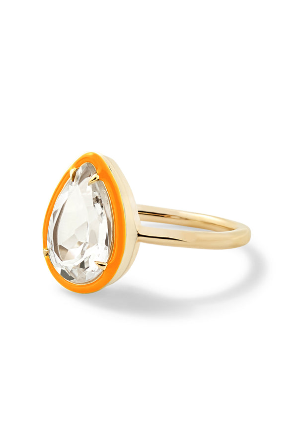 Alison Lou Pear Cocktail Ring - White Topaz