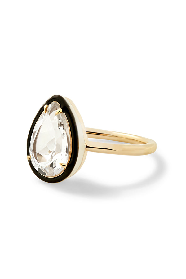 alison lou Pear Cocktail Ring - White Topaz