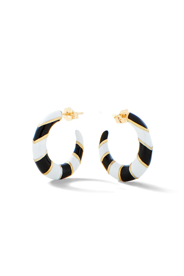 alison lou Petite V Hoops - Black & White