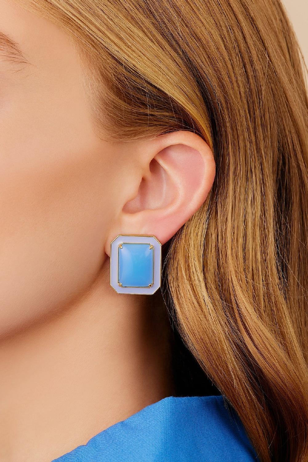 Alison Lou Rectangle Jelly Button Stud Earrings