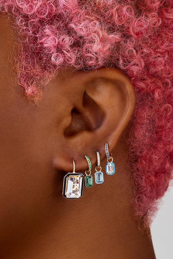 Alison Lou Rectangular Cocktail Drops - White Topaz