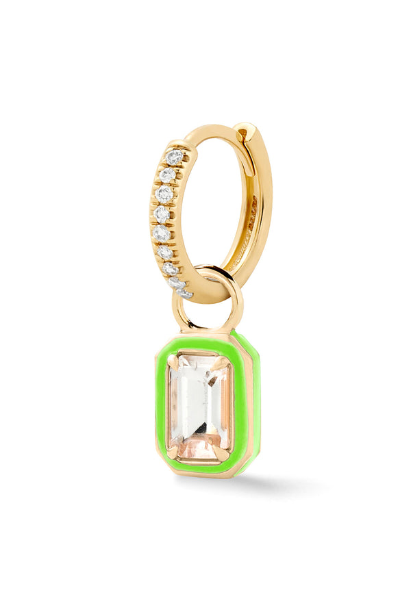 Alison Lou Rectangular Cocktail Huggie - White Topaz