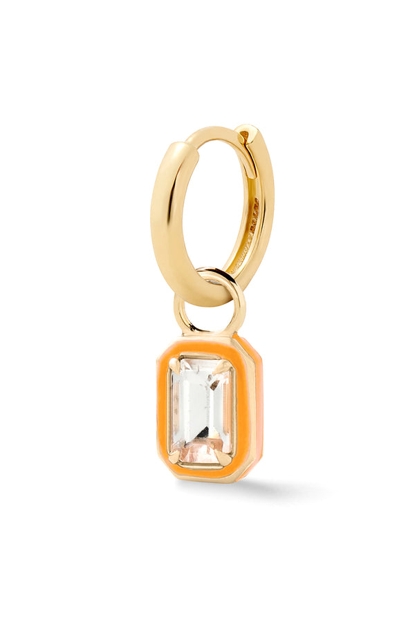 Alison Lou Rectangular Cocktail Huggie - White Topaz