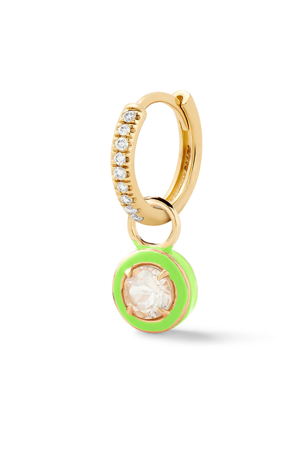 Alison Lou Round Cocktail Huggie - White Topaz