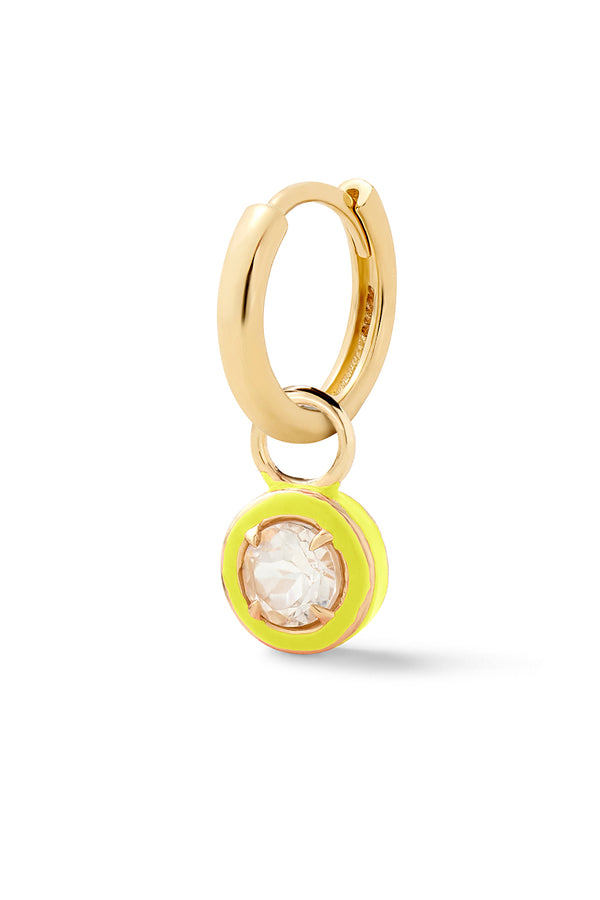 alison lou Round Cocktail Huggie - White Topaz