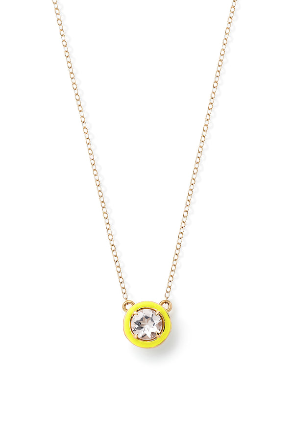 alison lou Round Cocktail Necklace - White Topaz