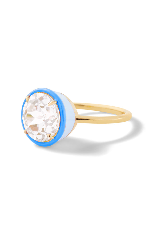 Alison Lou Round Cocktail Ring - White Topaz
