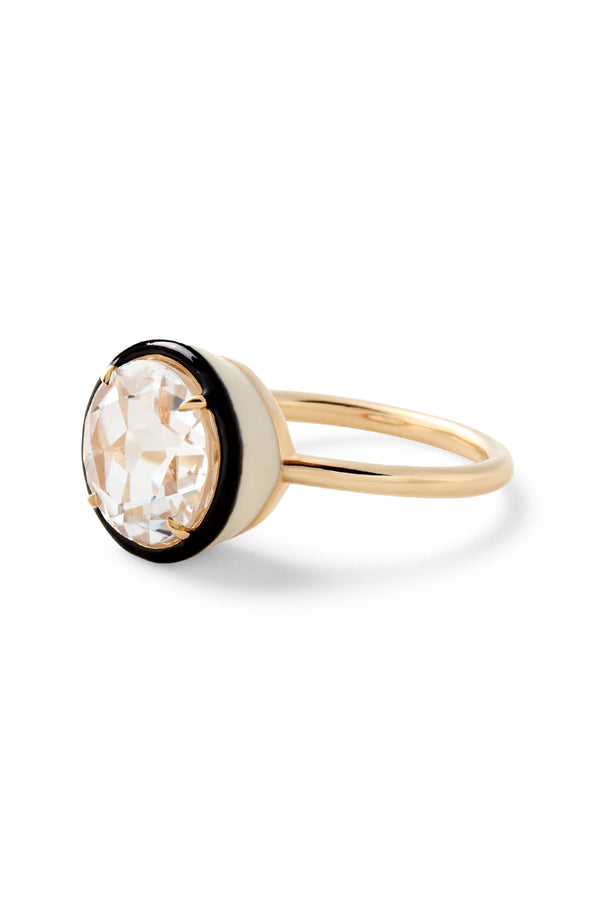 alison lou Round Cocktail Ring - White Topaz