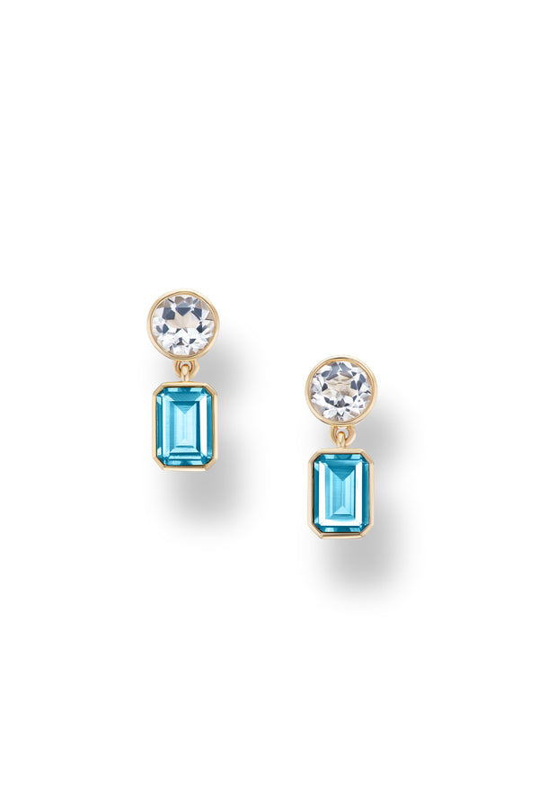 Alison Lou Round + Rectangle Double Drop Earrings