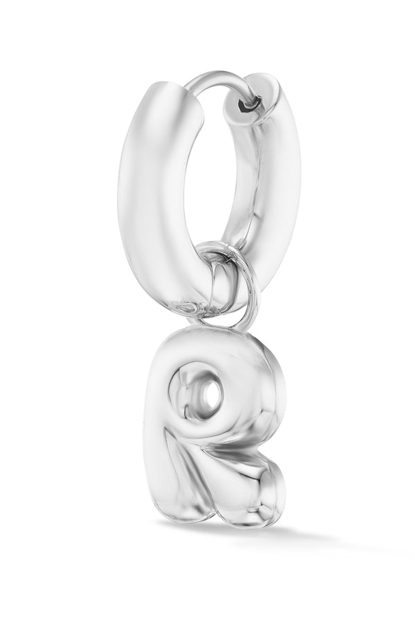 Alison Lou Silver Cloud Letter Huggie