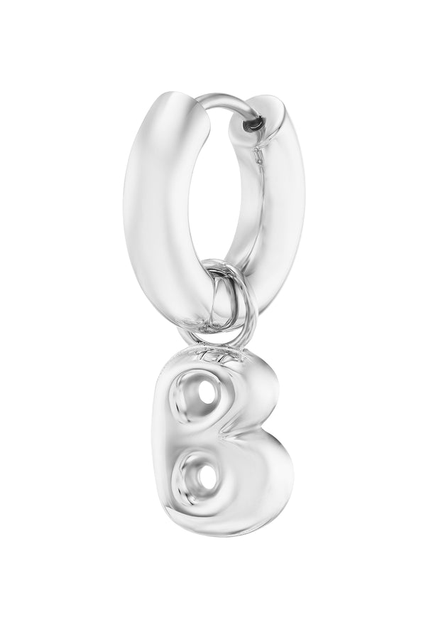 alison lou Silver Cloud Letter Huggie