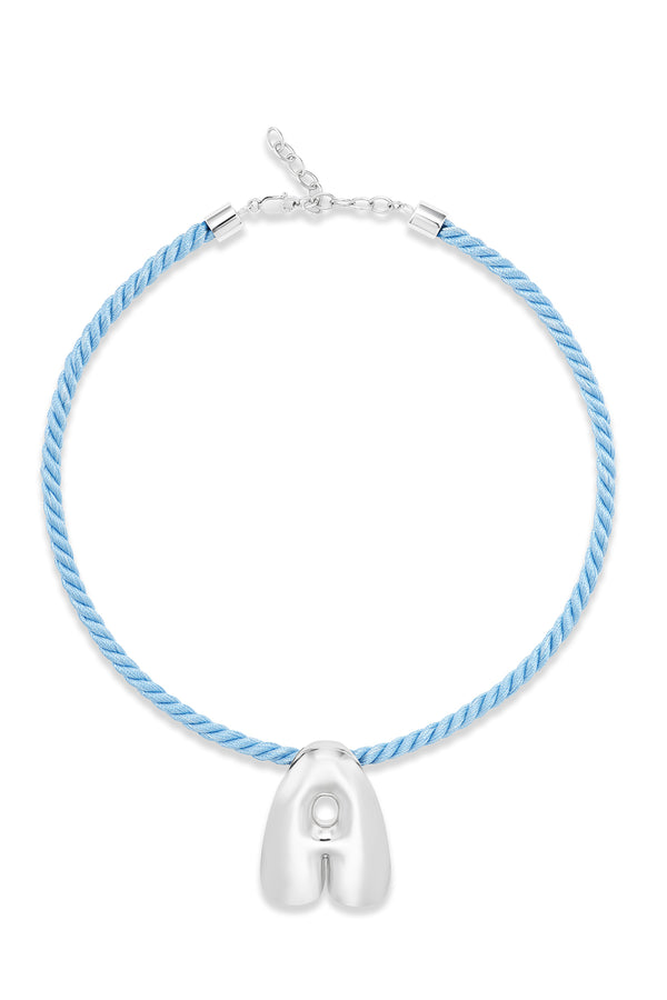 Alison Lou Silver Cloud Letter Necklace