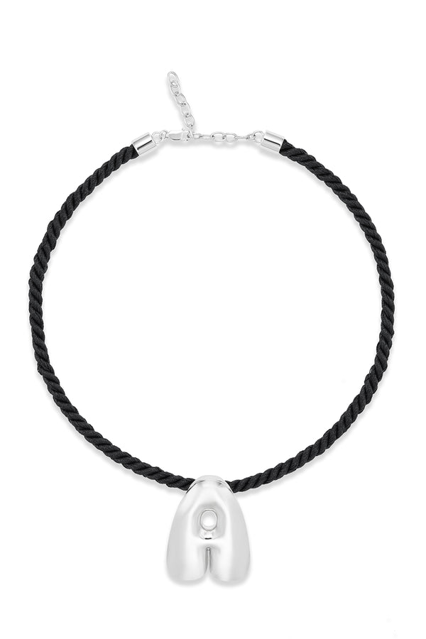 alison lou Silver Cloud Letter Necklace