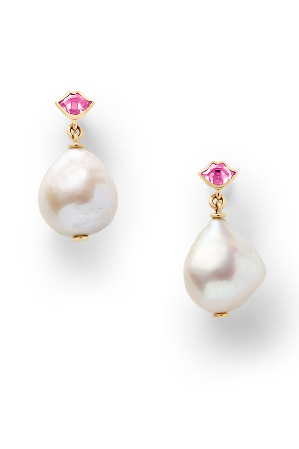 Alison Lou Smooch Pearl Drop Earrings