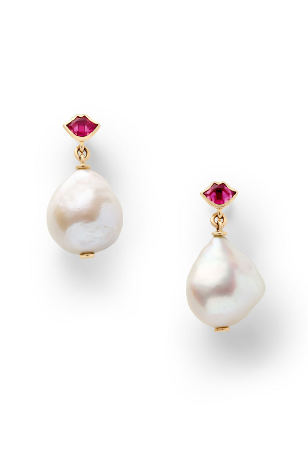 alison lou Smooch Pearl Drop Earrings