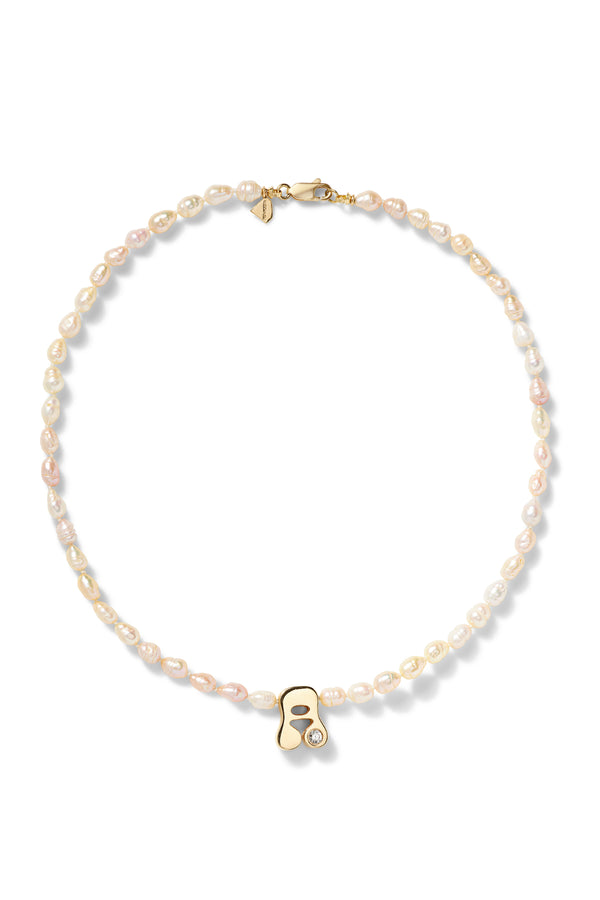 alison lou Stellar Letter Pearl Necklace