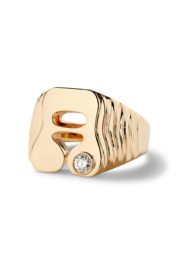 alison lou Stellar Letter Ring