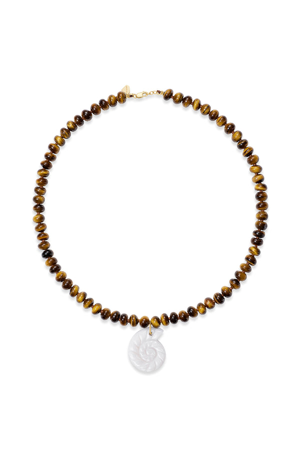 alison lou Tiger's Eye Beaded Necklace