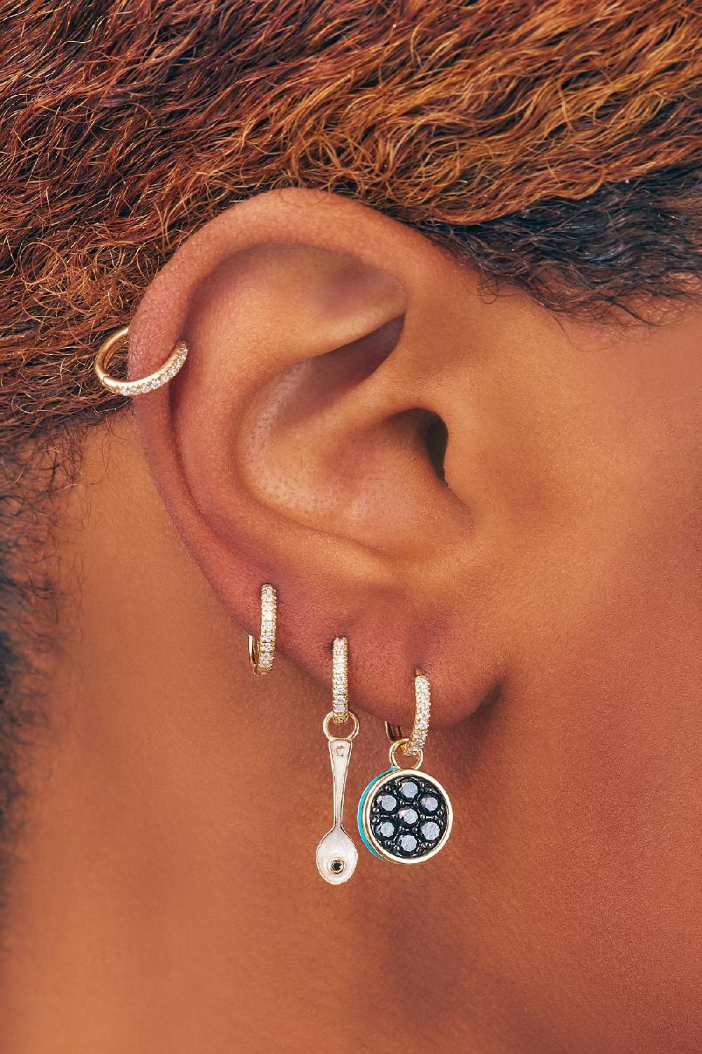 Alison Lou Caviar Kaspia Huggie With Caviar Tin Charm