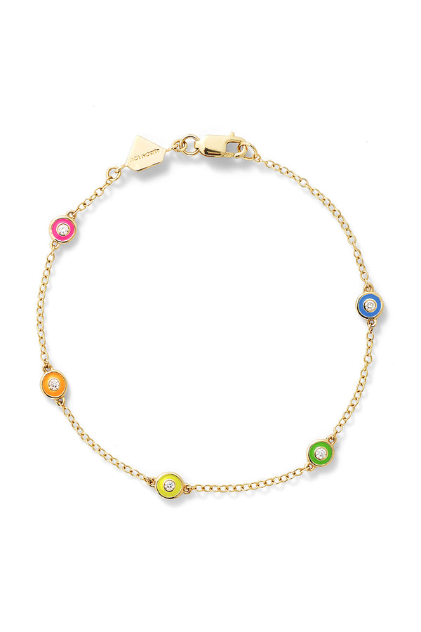 Alison Lou Diamond Enamel Bezel By The Yard Bracelet