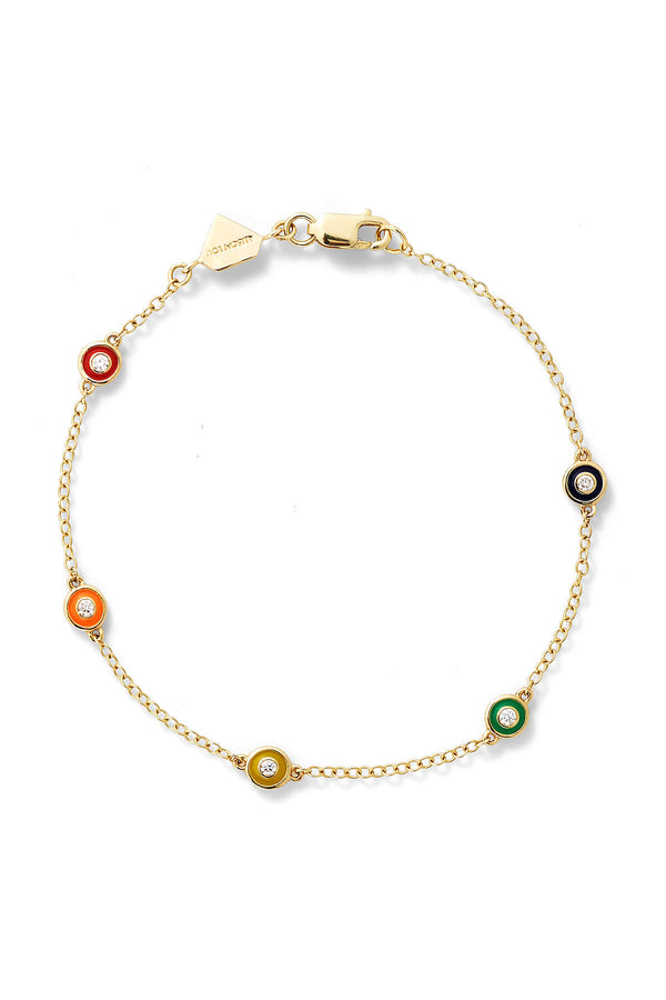 Alison Lou Diamond Enamel Bezel By The Yard Bracelet