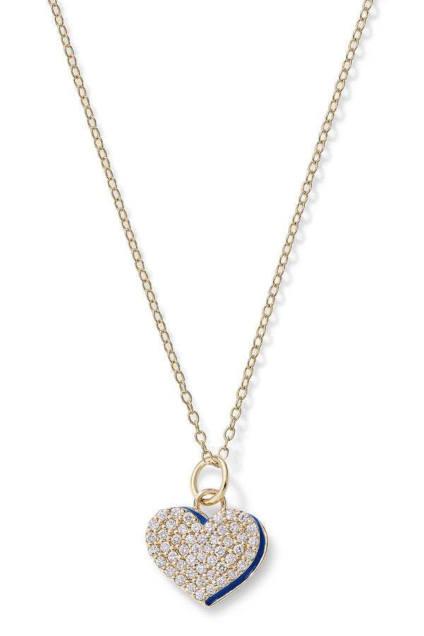Alison Lou Diamond Heart With Enamel Shadow Necklace