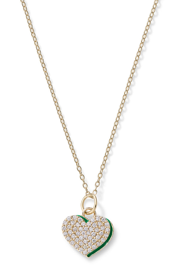 Alison Lou Diamond Heart With Enamel Shadow Necklace