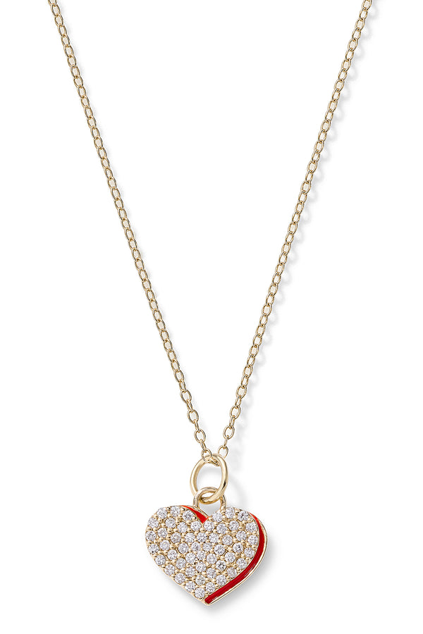 alison lou Diamond Heart with Enamel Shadow Necklace