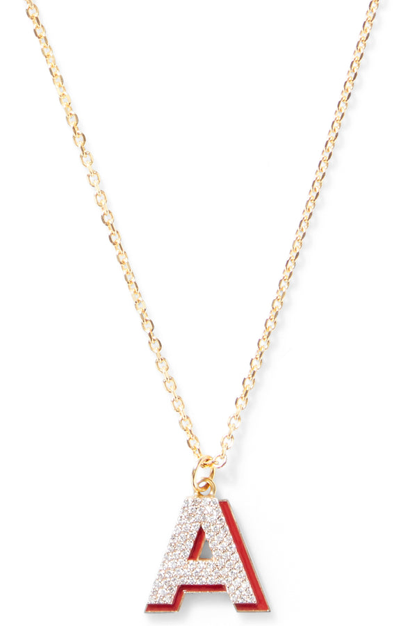 alison lou Diamond Letter with Enamel Shadow Necklace