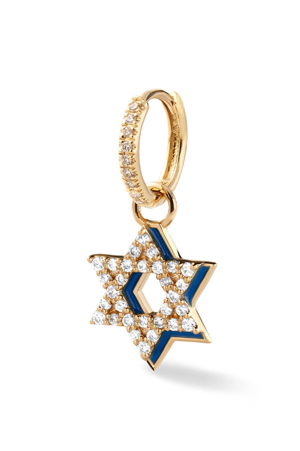 alison lou Diamond Star of David with Enamel Shadow Huggie