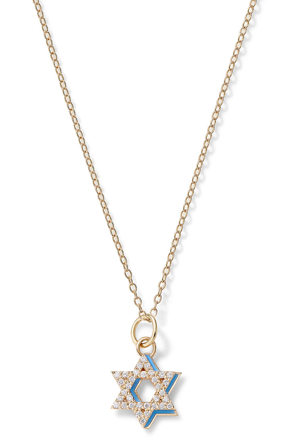 Alison Lou Diamond Star Of David With Enamel Shadow Necklace