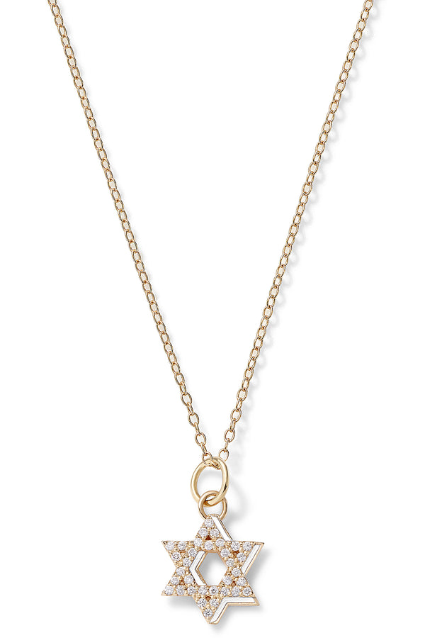 Alison Lou Diamond Star Of David With Enamel Shadow Necklace