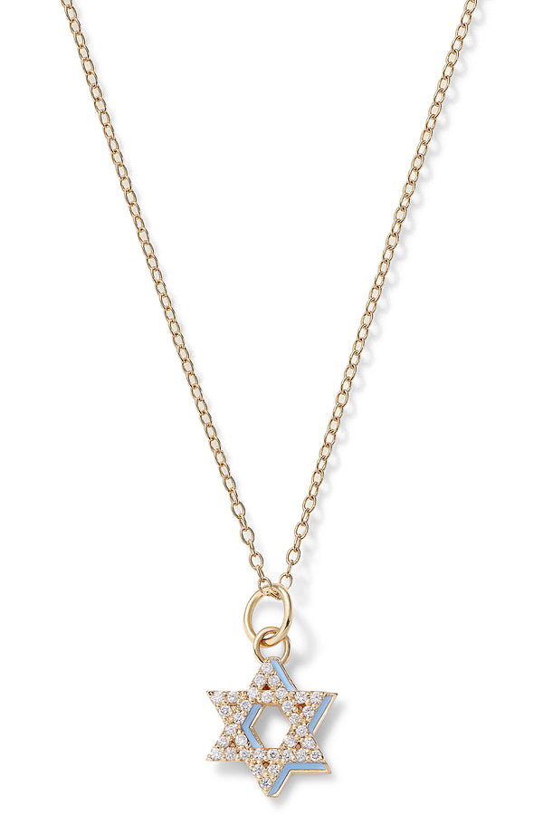 Alison Lou Diamond Star Of David With Enamel Shadow Necklace