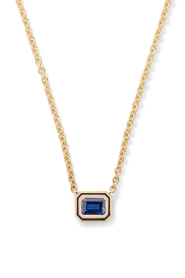 Alison Lou Madison Necklace With Rectangle Bezel Stone