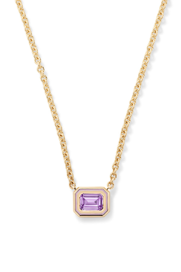 Alison Lou Madison Necklace With Rectangle Bezel Stone