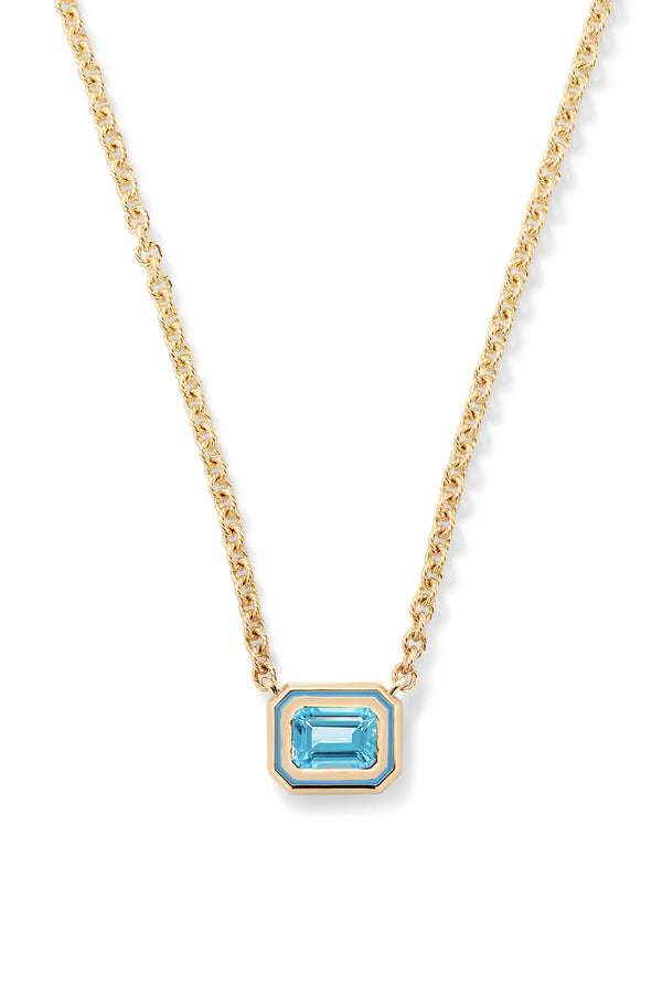 Alison Lou Madison Necklace With Rectangle Bezel Stone