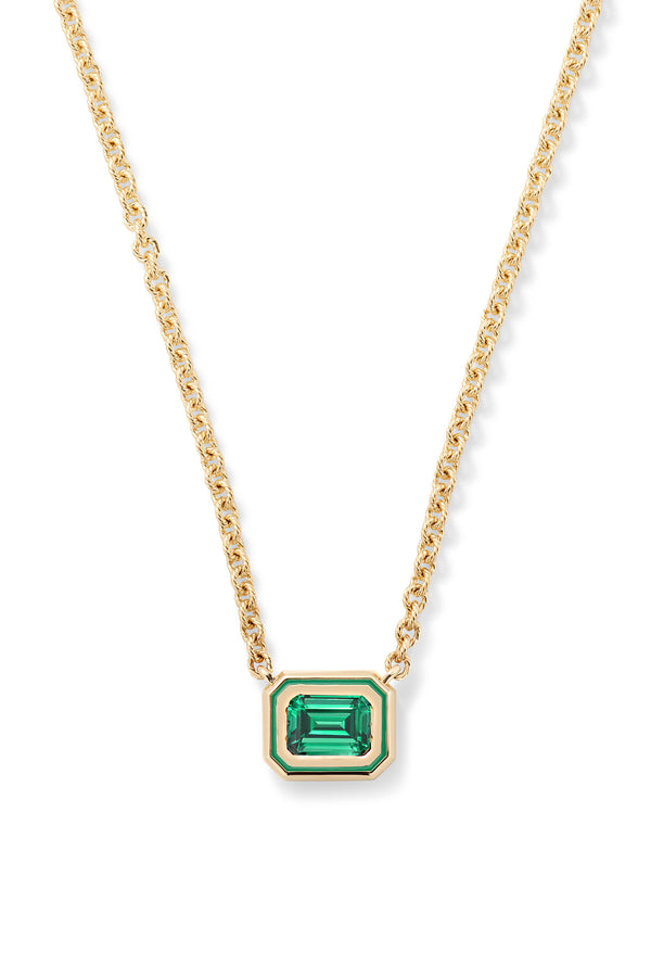 alison lou Madison Necklace with Rectangle Bezel Stone