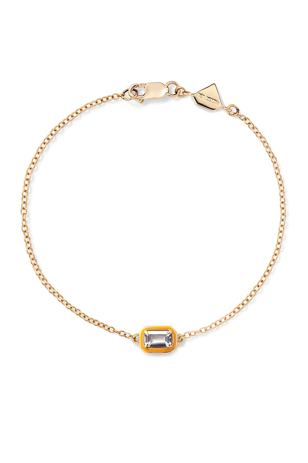 Alison Lou Rectangular Cocktail Bracelet - White Topaz