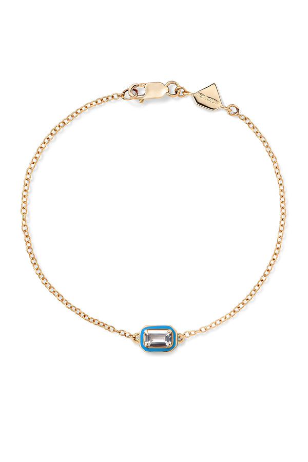 Alison Lou Rectangular Cocktail Bracelet - White Topaz