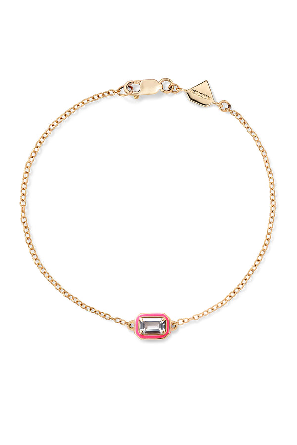 Alison Lou Rectangular Cocktail Bracelet - White Topaz