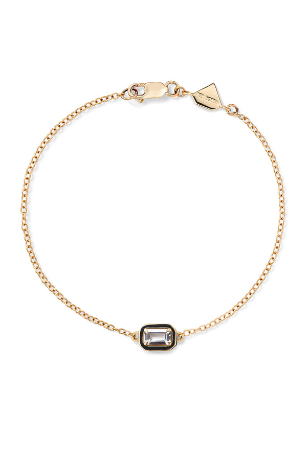 alison lou Rectangular Cocktail Bracelet - White Topaz