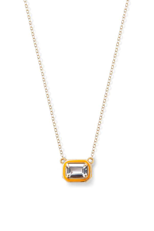Alison Lou Rectangular Cocktail Necklace - White Topaz