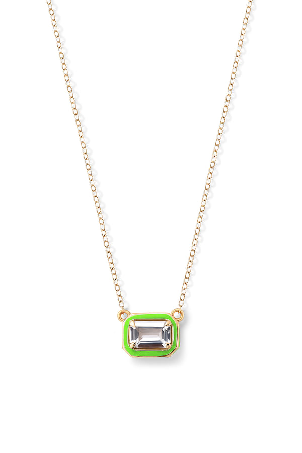 Alison Lou Rectangular Cocktail Necklace - White Topaz