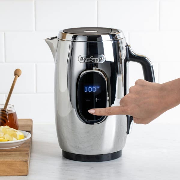 All Clad 1.5L Electric Kettle; Touchscreen; Stainless Steel With 9 Temperature Settings