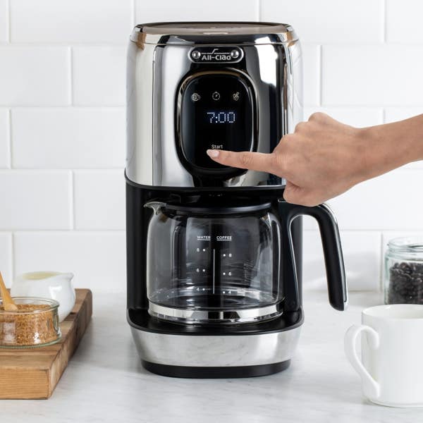 All Clad 8 Cup Coffee Maker Touchscreen Stainless Steel Aroma Function