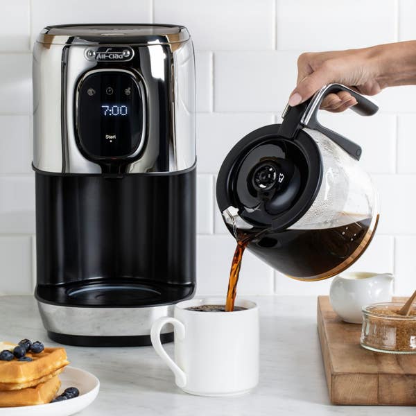 All Clad 8 Cup Coffee Maker Touchscreen Stainless Steel Aroma Function