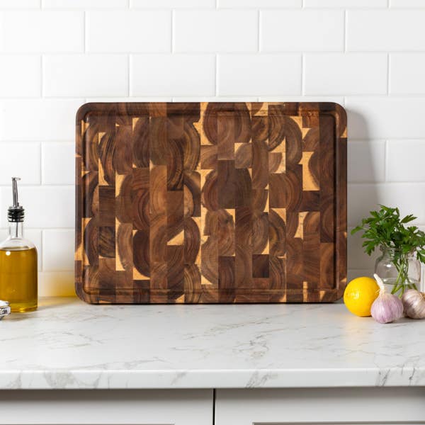 All Clad Acacia Cutting Board; 19x14x1 Inches