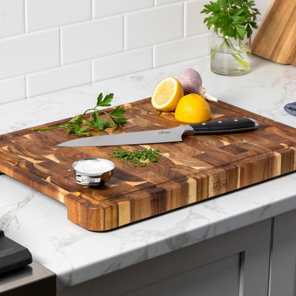 All Clad Acacia Cutting Board; 19x14x1 Inches